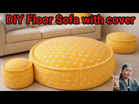 Diy-Floor Sofa With Cover use old clothes/ reuse old suite Make floor sofa from old clothes 😱