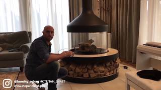 Современный островной Камин Focus Mezzofocus для дома