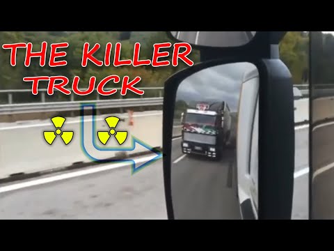 Old Iveco turbostar v8 truck overtakes uphill on highway