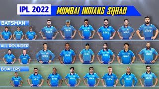 Ipl 2022 Mumbai indians full squad | mi team squad | mi 2022 players list | mi all new players list