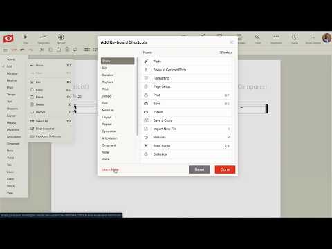 Adding Keyboard Shortcuts In Noteflight