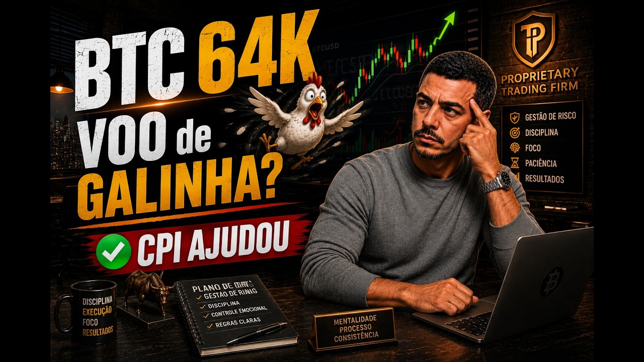 Bitcoin 64k - VOO DE GALINHA? CPI ONTEM AJUDOU  - Analisando os Mercados e ETFs - Day Trade Cripto