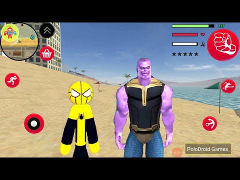 Mafia Spider Stickman Rope Hero Vs Thanos Vegas Crime Rope Hero - Android Gameplay