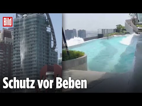 Erdbeben in Bangkok: Pools auf Hochhäusern sorgten für Sicherheit