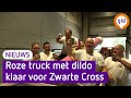 Roze truck met dildo op weg naar de Zwarte Cross 2022