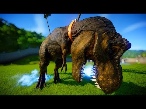 T-Rex Vs Carnotaurus Vs Carcharodontosaurus - Jurassic World Evolution Breakout and Fight