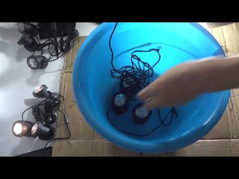 Solar Powered 3 Bulbs Submarine Spotlight 18LED RGB Garden Pool Pond Lamp Underwater Lights