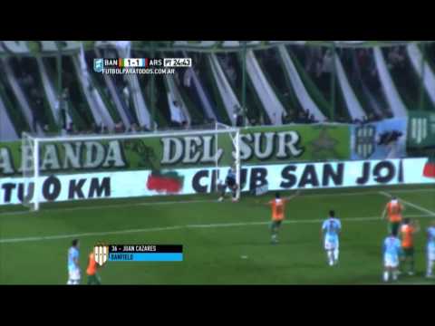 Gol de Cazares. Banfield 1 - Arsenal 1. Fecha 19. Primera División 2015. FPT.