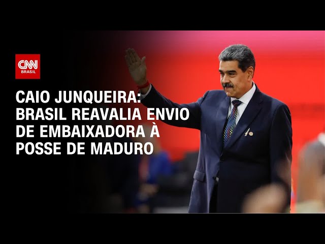Caio Junqueira: Brasil reavalia envio de embaixadora à posse de Maduro | CNN PRIME TIME