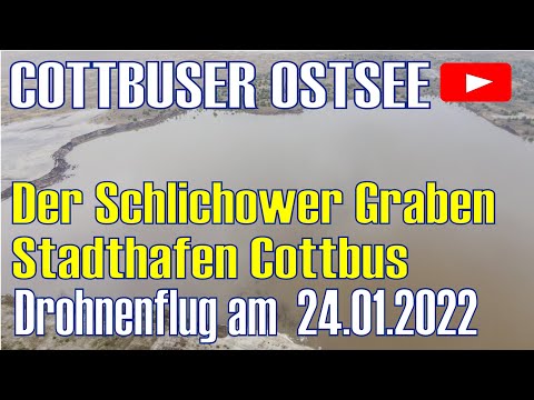 Graben nach Schlichow - Stadthafen - Merzdorfer Becken -Drohnenflug vom  24.01.2022