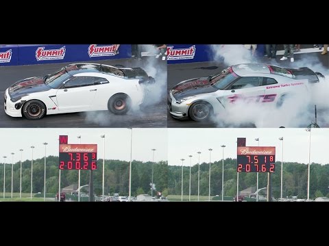 Gidi's Alpha G GT-R and the ETS GT-R go 200+ MPH B2B at the 2016 Buschur Shootout