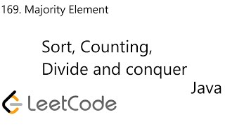 YouTube video 'LeetCode 169 | Majority Element | Sorting | Counting | Divide and conquer | Java'