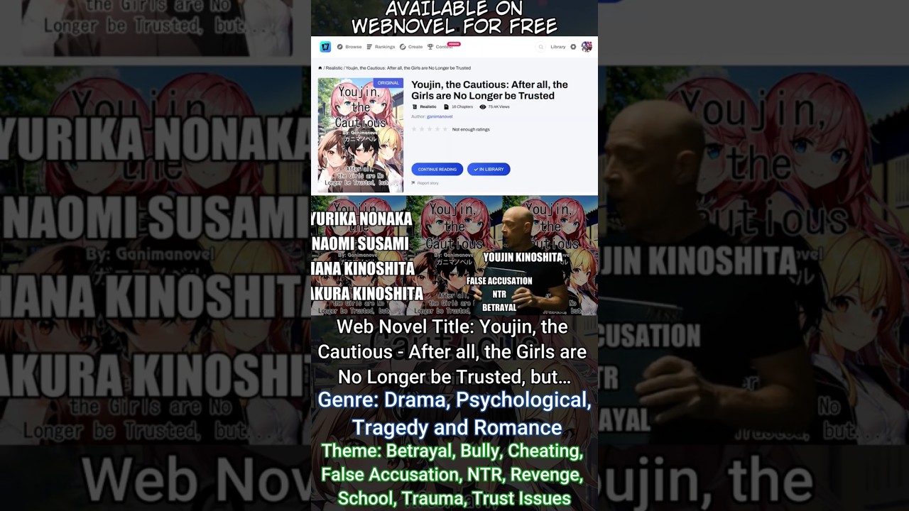 'MC distrusts everyone, especially girls' be like... #shorts #novel #webnovel