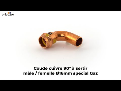 Coude cuivre 90° mâle / femelle à sertir spécial Gaz VIEGA