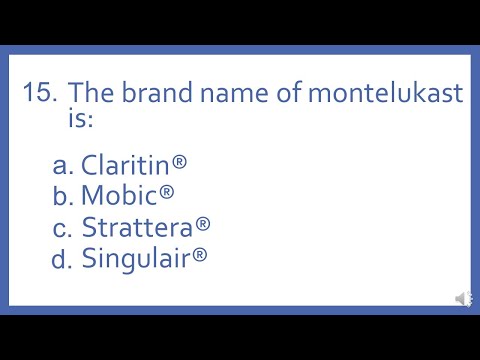Top 200 Drugs Practice Test Question - The brand name of montelukast is: (PTCB PTCE NAPLEX NCLEX)