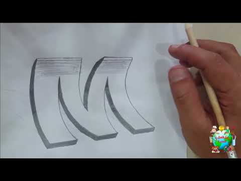How To Draw 3D Floating Letter M 🔊 Anamorphic Illusion - 3D Trick Art on paper. Very Easy !!!