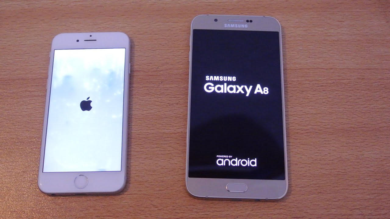 Samsung Galaxy A8 vs iPhone 6 - Speed Test HD