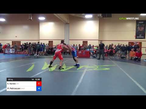 2018 Marine Corps US Open/Masters D Greco Roman 88 RR Rnd 2 - Kevin Kares (Las ) Vs. Petros Petros