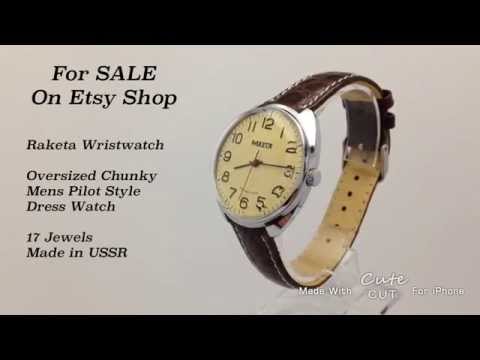Raketa Oversized Chunky Soviet Mens Pilot Style Dress Watch - For SALE on Etsy