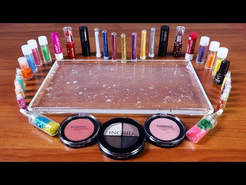 Mixing Makeup, Glitter and Mini Glitter Into Clear Slime ! MOST SATISFYING SLIME VIDEO ! Part 5 Video