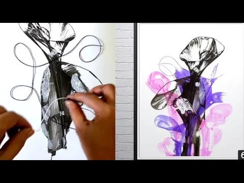 How to Make Color Ink thread Art🖼|Color Ink Thread Art|5 Minutes Craft |🎨🖼🎭🎴|String Painting