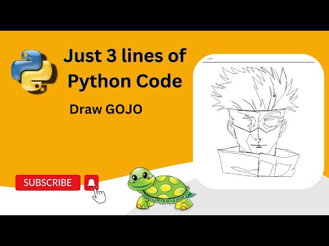 Draw Satoro Gojo Using Python Turtle Shorts Python Coding Programming Anime