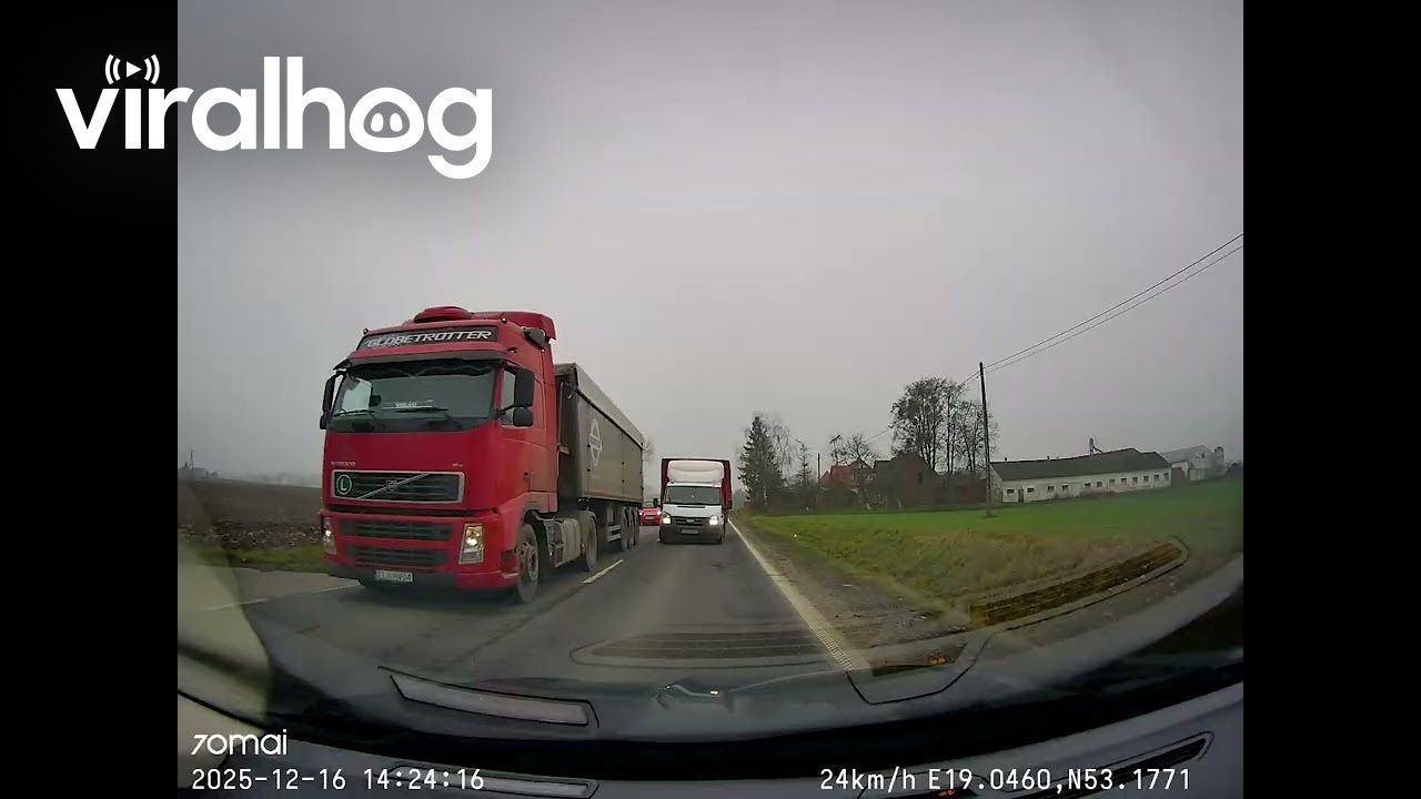Van Overtakes Multiple Cars and Stops Head-On || ViralHog