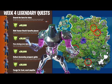 *LEAKED* WEEK 4 LEGENDARY QUESTS! Collect a Preppers Guide & Help Steel Family [Fortnite Season 7]