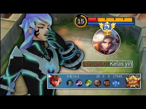 Yin Gameplay Kill 25! YIN VS LANCELOT HERO META SSS TIYER | BUILD & EMBLEM YIN 2024 MOBILE LEGENDS