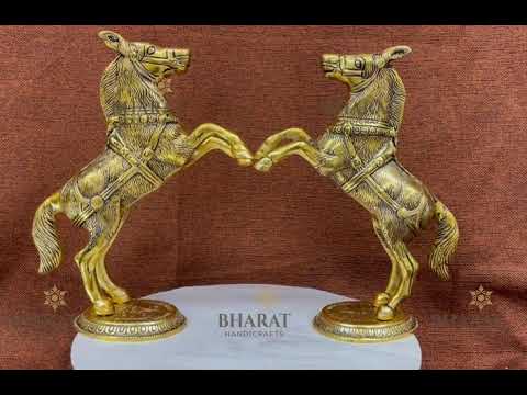 Alimunium golden plated metal jumping horse, for decoration,...