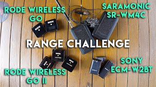 RODE Wireless Go II Unboxing & Range Test vs RODE Wireless GO vs Sony ECM-W2BT vs Saramonic SR=WM4C