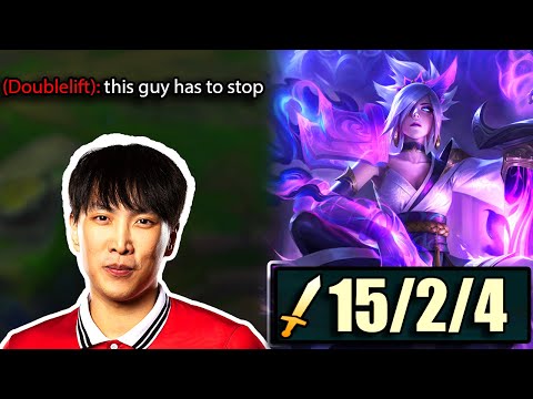 Rank 1 Challenger Destroyed Doublelift using Riven and it Tilts Him so much