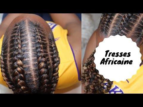 COMMENT FAIRE DES TRESSES COLLÉES AFRICAINE AVEC DES TRAITS (AVEC RAJOUTS) | HOW TO DO STITCH BRAIDS