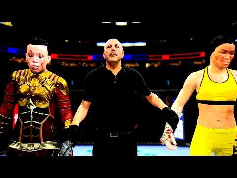 Horseman of the apocalypse War vs. Bruce Lee woman - EA Sports UFC 4