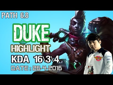 SKT T1 Duke -ekko vs irelia -highlight-공작 경기 하이라이트, path 6.8 (26-4-2016)