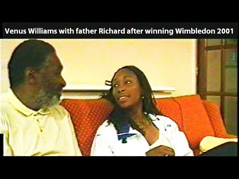 Venus Williams nice moment with father Richard after 2nd Wimbledon in a row (2001)