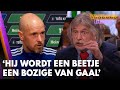 Johan ziet beelden van Ten Hag op persconferentie: 'Hij wordt een beetje een bozige Van Gaal'