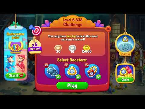 🎯 Fishdom 6838 Challenge Level - 10 moves + 💥💥🧨💣