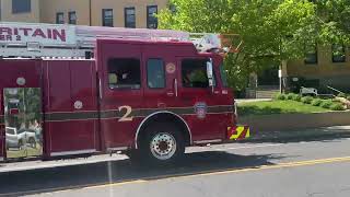 New Britain Ladder 2 responding to a commercial fire alarm 5/12/2025