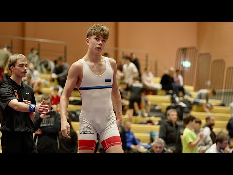 U17 Uku Nugis (EST) vs Vsevolods Sergejevs (LAT) 85kg. Freestyle boys youth wrestling tournament.