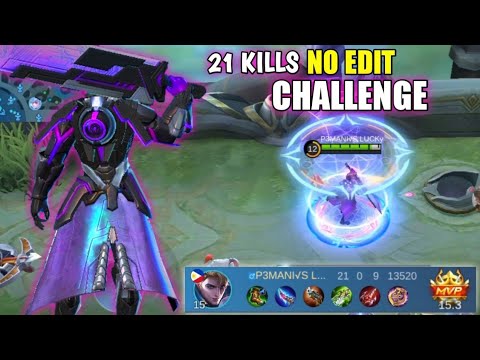 21 KILLS NO DEATH !! ALUCARD NO EDIT CHALLENGE - MOBILE LEGENDS