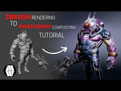 ZBRUSH Rendering to PHOTOSHOP Compositing - Full Tutorial