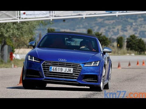 Audi TTS Roadster 2015. Maniobra de esquiva (moose test) y eslalon | km77.com