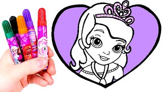 Dibuja y Colorea a la Princesa Sofía 🎨👸 Vídeos para niños.