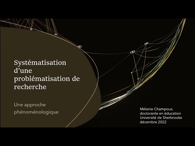 Séminaire: «Systématisation d’une problématisation de recherche en éducation. Une approche phénoménologique»