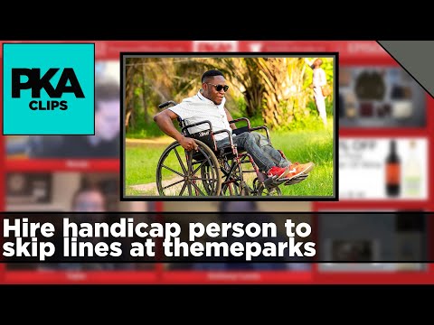 Hire handicap person to skip lines at themeparks - PKA Clip