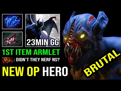 NEW Patch Nightstalker 1st Item Armlet EZ 23Min GG Solo Mid & 11Min Godlike Dota 2