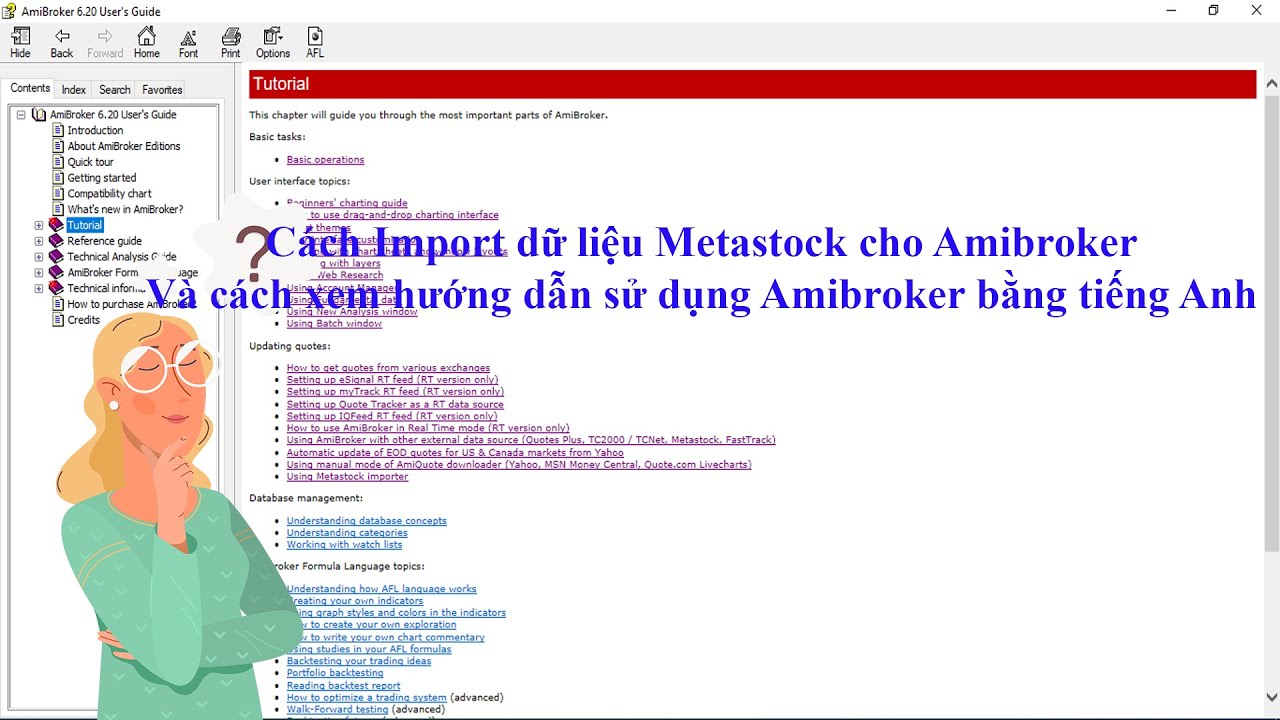 Cách import data Metastock cho Amibroker và hướng dẫn sử dụng bằng tiếng anh của Amibroker