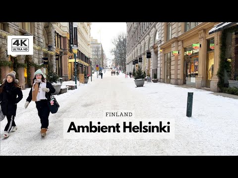 -20 C outside | Walking in the City Centre Helsinki Finland 🇫🇮 Happiest country in the world 2024