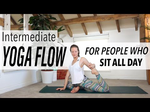 Intermediate Yoga Flow - Perfect Yoga For People Who Sit All Day - YogaCandi